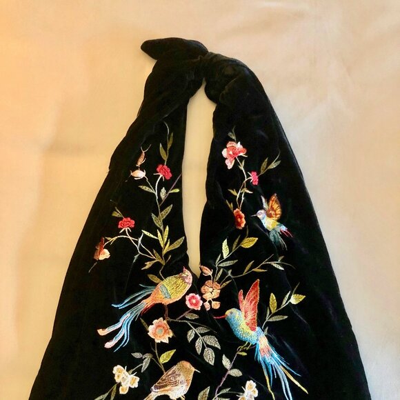 JOHNNY WAS ZWAZO BLACK KNOTTED VELVET BAG - Picture 2 of 8